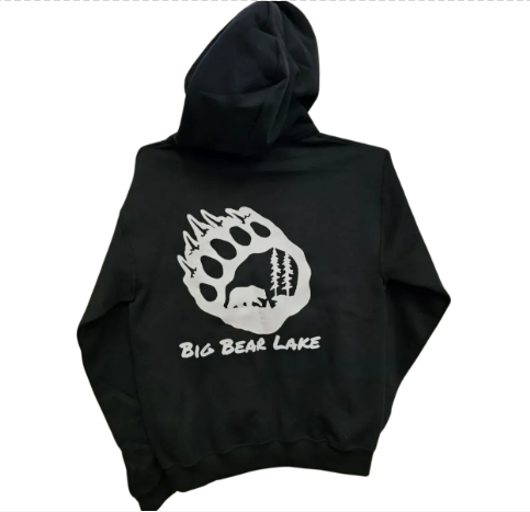 Hoodie with White Paw and Bear Inside