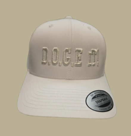White with D.O.G.E It! Foam raised Text